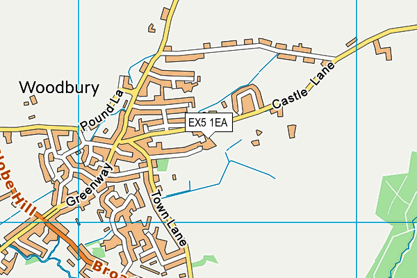 Woodbury Church of England Primary School map (EX5 1EA) - OS VectorMap District (Ordnance Survey)