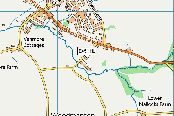 EX5 1HL map - OS VectorMap District (Ordnance Survey)