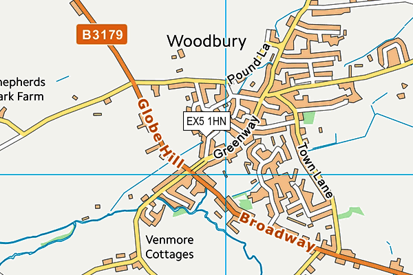 EX5 1HN map - OS VectorMap District (Ordnance Survey)