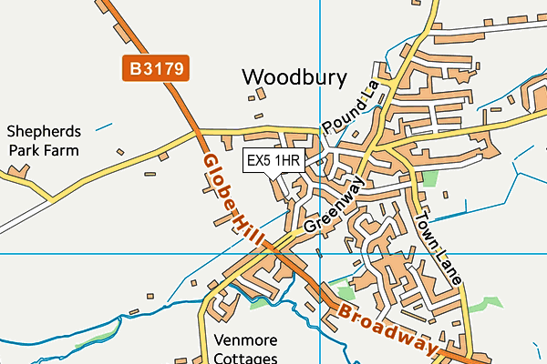 EX5 1HR map - OS VectorMap District (Ordnance Survey)