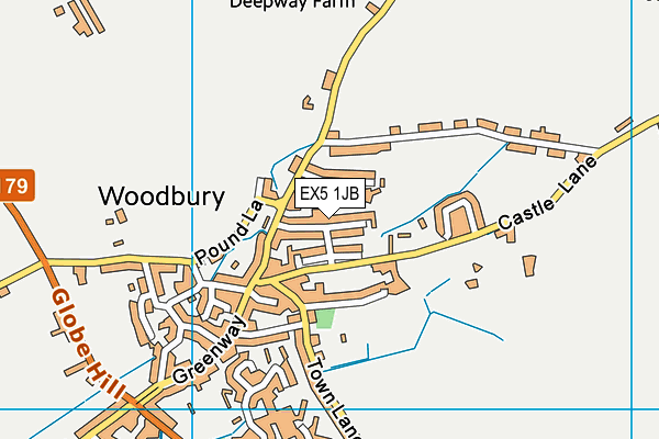 EX5 1JB map - OS VectorMap District (Ordnance Survey)