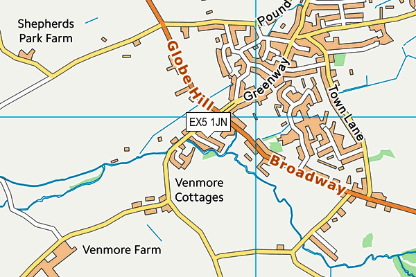 EX5 1JN map - OS VectorMap District (Ordnance Survey)