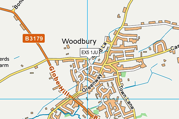 EX5 1JU map - OS VectorMap District (Ordnance Survey)