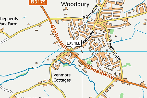 EX5 1LL map - OS VectorMap District (Ordnance Survey)