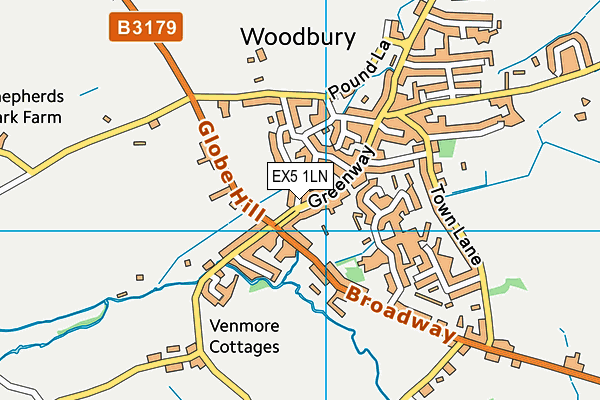 EX5 1LN map - OS VectorMap District (Ordnance Survey)