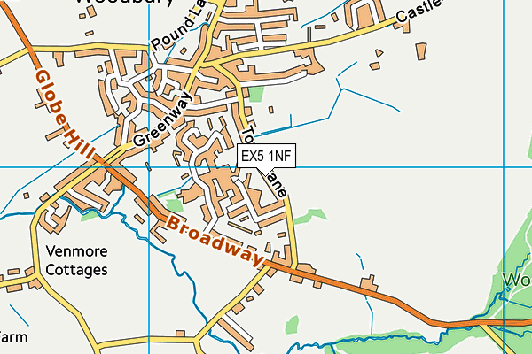 EX5 1NF map - OS VectorMap District (Ordnance Survey)