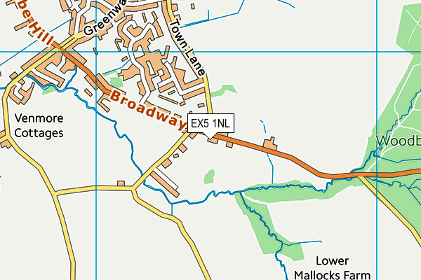 EX5 1NL map - OS VectorMap District (Ordnance Survey)