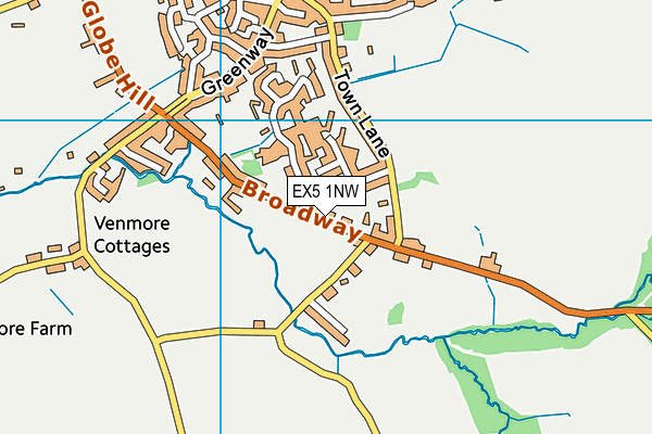 EX5 1NW map - OS VectorMap District (Ordnance Survey)