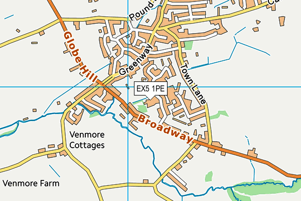 EX5 1PE map - OS VectorMap District (Ordnance Survey)