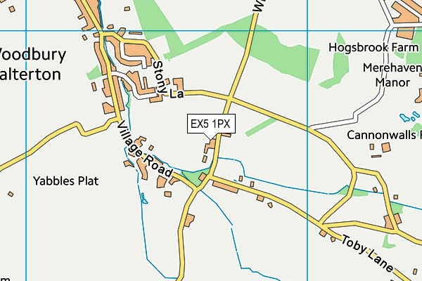 EX5 1PX map - OS VectorMap District (Ordnance Survey)
