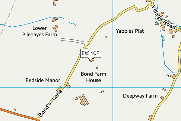 EX5 1QF map - OS VectorMap District (Ordnance Survey)