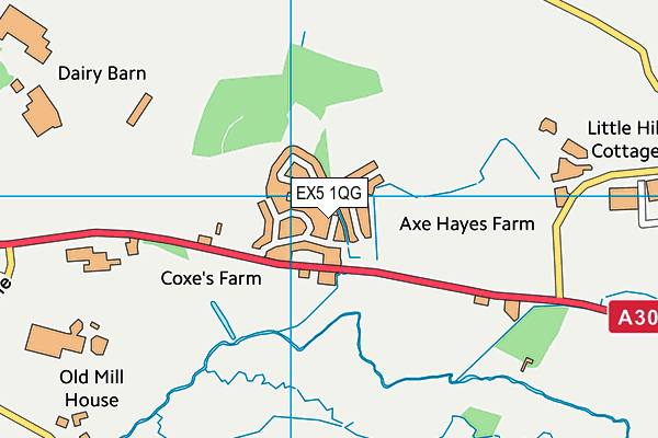 EX5 1QG map - OS VectorMap District (Ordnance Survey)