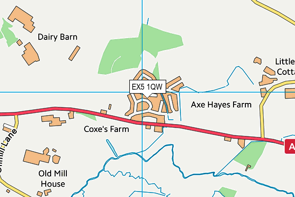 EX5 1QW map - OS VectorMap District (Ordnance Survey)