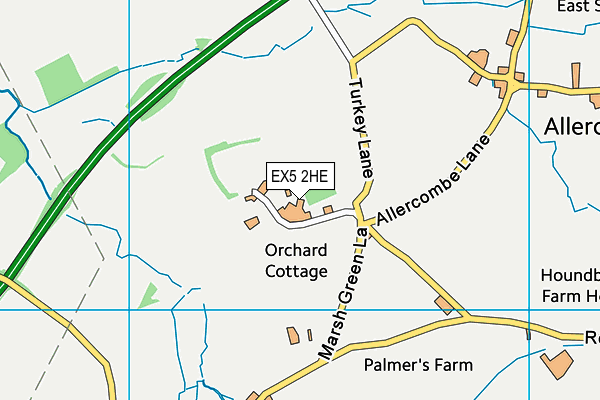 EX5 2HE map - OS VectorMap District (Ordnance Survey)