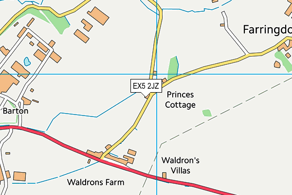 EX5 2JZ map - OS VectorMap District (Ordnance Survey)