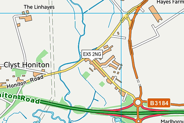 EX5 2NG map - OS VectorMap District (Ordnance Survey)