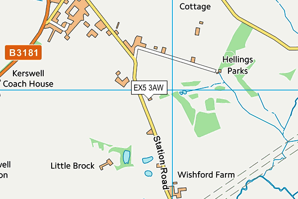 EX5 3AW map - OS VectorMap District (Ordnance Survey)