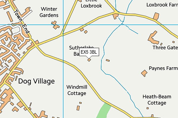 EX5 3BL map - OS VectorMap District (Ordnance Survey)