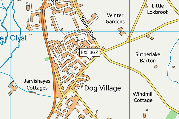 EX5 3GZ map - OS VectorMap District (Ordnance Survey)