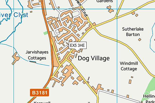 EX5 3HE map - OS VectorMap District (Ordnance Survey)