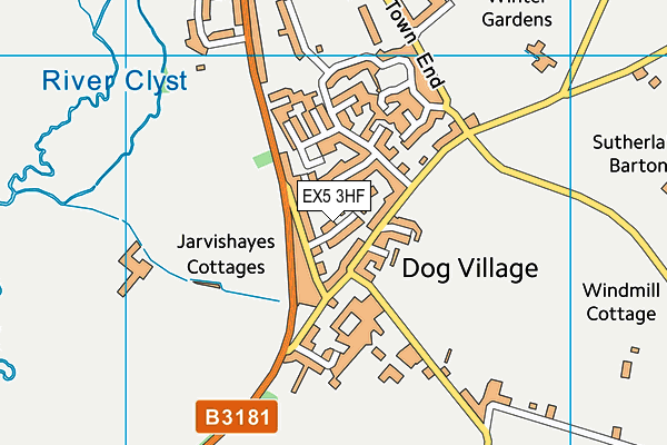 EX5 3HF map - OS VectorMap District (Ordnance Survey)