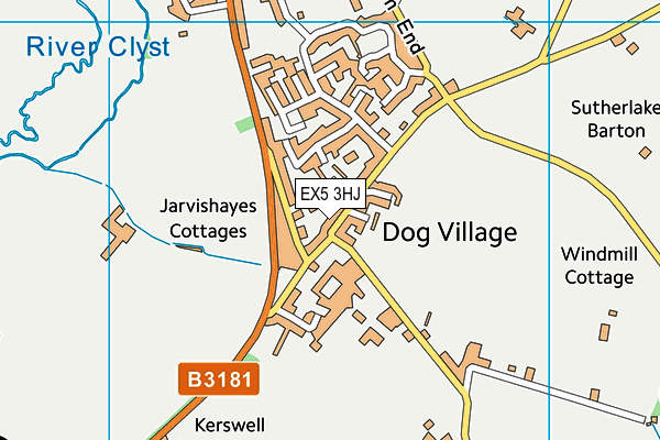 EX5 3HJ map - OS VectorMap District (Ordnance Survey)