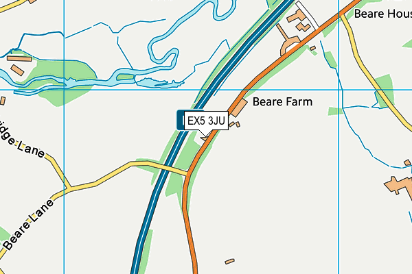 EX5 3JU map - OS VectorMap District (Ordnance Survey)