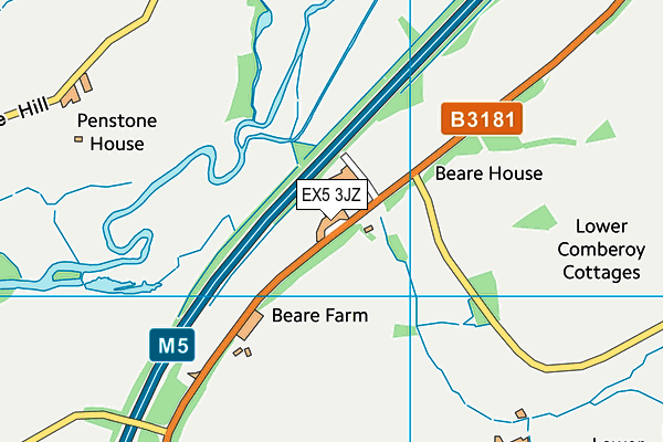 EX5 3JZ map - OS VectorMap District (Ordnance Survey)