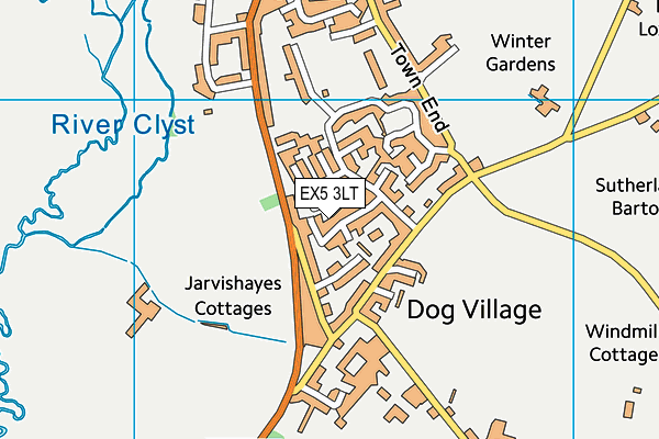 EX5 3LT map - OS VectorMap District (Ordnance Survey)