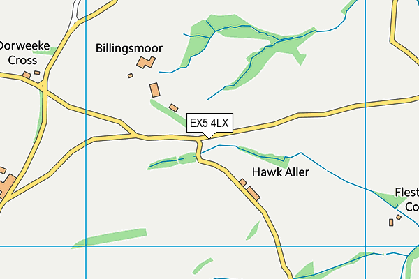 EX5 4LX map - OS VectorMap District (Ordnance Survey)