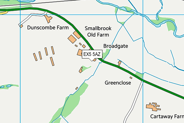 EX5 5AZ map - OS VectorMap District (Ordnance Survey)