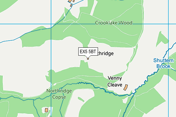 EX5 5BT map - OS VectorMap District (Ordnance Survey)