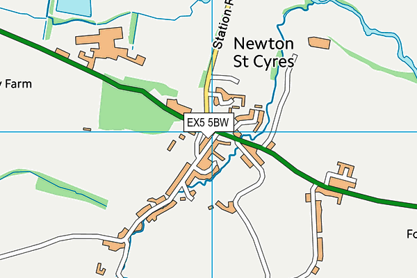 Newton St Cyres Village Hall map (EX5 5BW) - OS VectorMap District (Ordnance Survey)