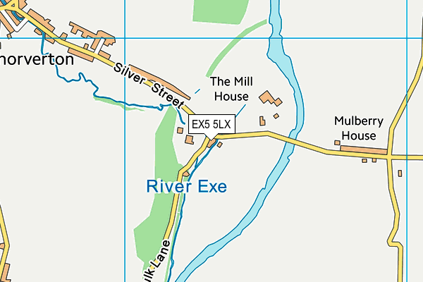 Thorverton Cricket Club map (EX5 5LX) - OS VectorMap District (Ordnance Survey)