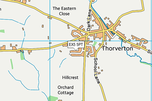 Thorverton Recreation Playing Field map (EX5 5PT) - OS VectorMap District (Ordnance Survey)