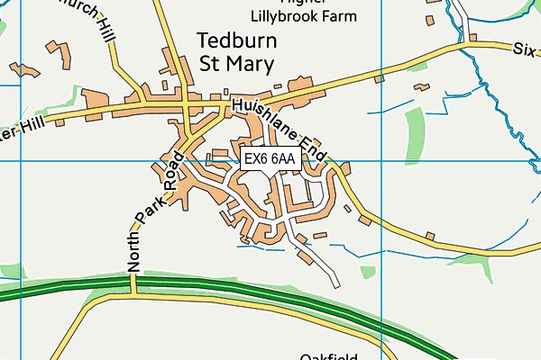 Tedburn St Mary School map (EX6 6AA) - OS VectorMap District (Ordnance Survey)
