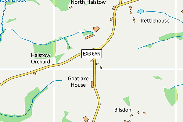 EX6 6AN map - OS VectorMap District (Ordnance Survey)