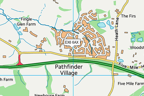 EX6 6AX map - OS VectorMap District (Ordnance Survey)