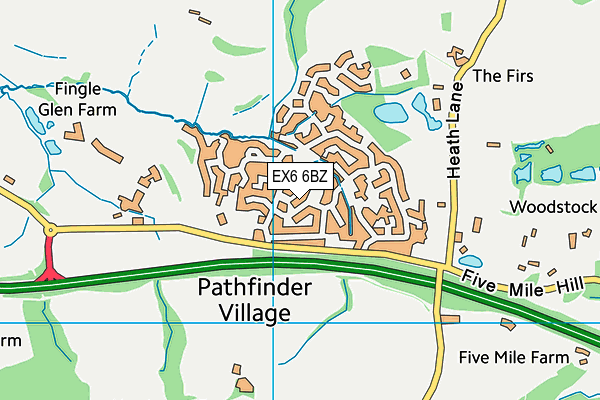 EX6 6BZ map - OS VectorMap District (Ordnance Survey)