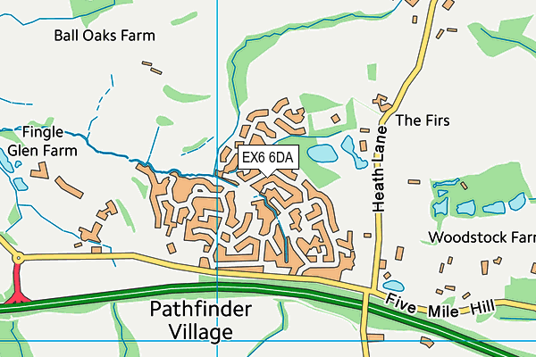 EX6 6DA map - OS VectorMap District (Ordnance Survey)