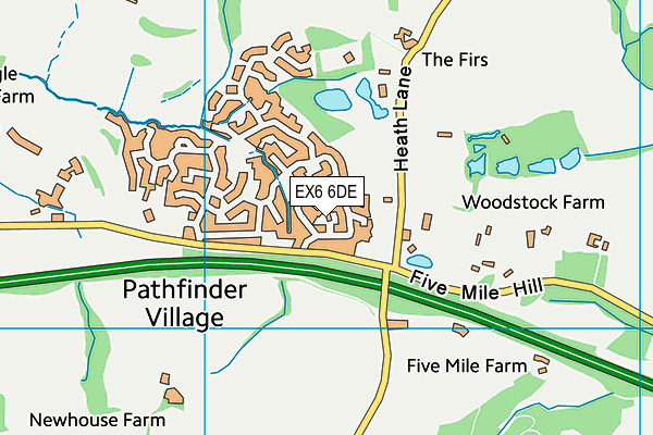 EX6 6DE map - OS VectorMap District (Ordnance Survey)