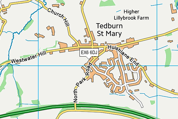 EX6 6DJ map - OS VectorMap District (Ordnance Survey)