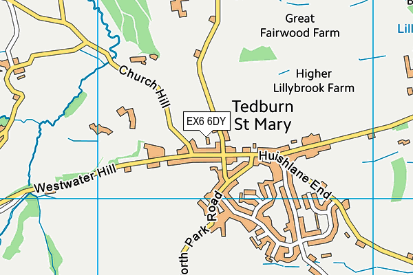 EX6 6DY map - OS VectorMap District (Ordnance Survey)
