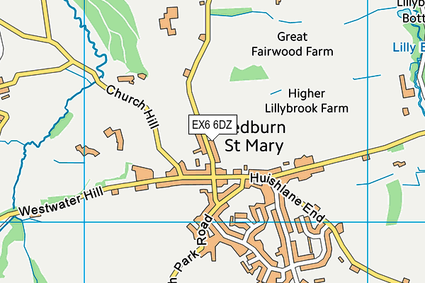 EX6 6DZ map - OS VectorMap District (Ordnance Survey)