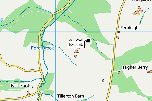 EX6 6EU map - OS VectorMap District (Ordnance Survey)