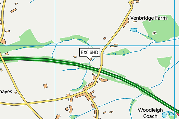 EX6 6HD map - OS VectorMap District (Ordnance Survey)