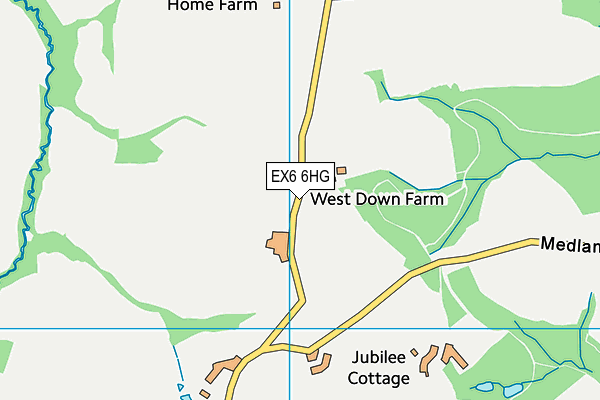 EX6 6HG map - OS VectorMap District (Ordnance Survey)