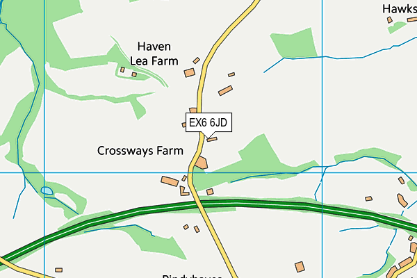 EX6 6JD map - OS VectorMap District (Ordnance Survey)