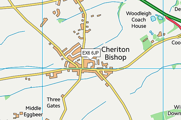 EX6 6JP map - OS VectorMap District (Ordnance Survey)