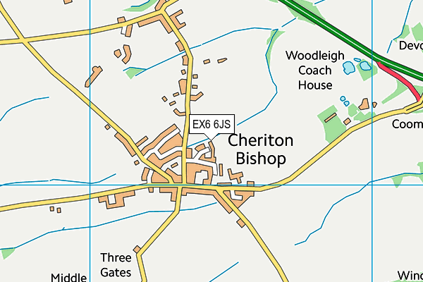 EX6 6JS map - OS VectorMap District (Ordnance Survey)